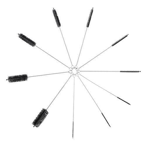 DECORA 10 Pieces Nylon Cleaning Bottle Brush Pipe Cleaning Brushes Tube Brushes Tube Bottle Straw Washing Cleaner Bristle Kit Tool Black