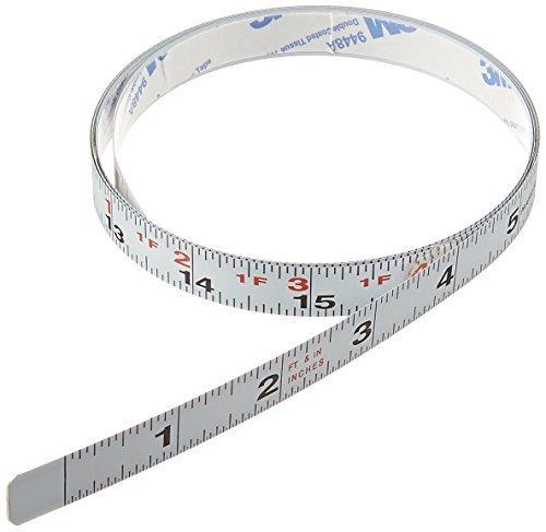 Starrett 63168 SM44W Steel Tape Measure with Adhesive Back, 1/2-Inch x 4' 1/2" x 4' English (Left-to-Right)