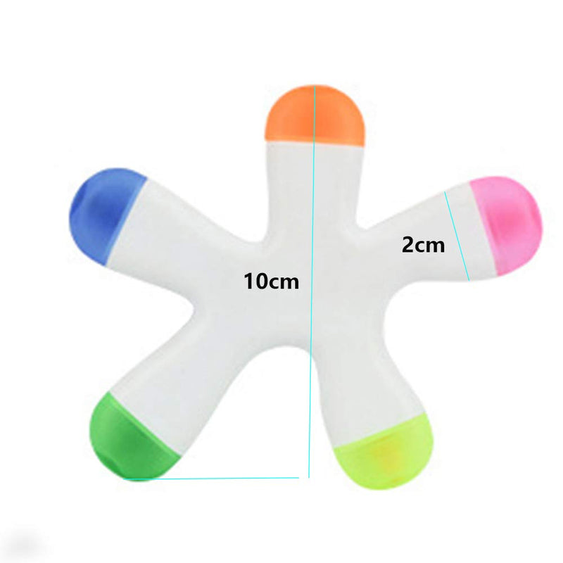 HiKin Cute Starfish Highlighters, Creative Multi Color Fluorescent Pens Markers, Non-Toxic & Odorless Watercolor, Great for Journal Planner Note Taking and Coloring Book.