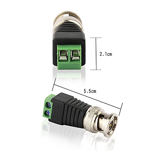 BNC to Cat5e Adapter Male Connectors and Solderless Female Video Balun Connector,Screw Camera Terminal Plug for CCTV Surveillance Cable Ethernet Speaker,Lkelyonewy