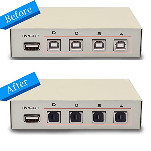LAMPVPATH 10 Pcs USB B Female Port Plug, USB B Female Anti Dust Cover Plug Protector Stopper Cap