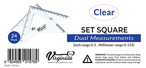 Pack of 24, 90° Set-Squares, 5 inch/ 13cm