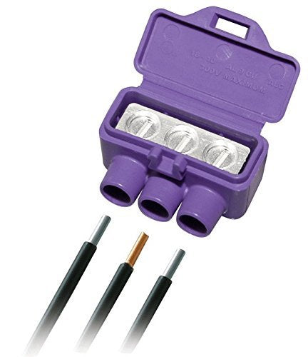 King Innovation 95110 3-Port Aluminum Copper (10-Pack) Wire Connector, Purple