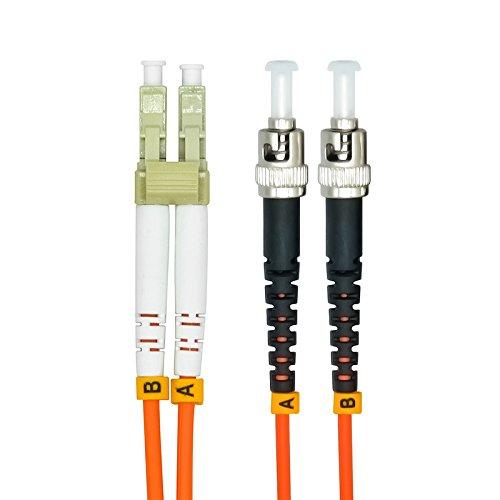 Jeirdus 20Meters 65ft LC to ST Duplex 62.5/125 OM1 Multimode Fiber Optic Cable Jumper Optical Patch Cord LC-ST 20M/65ft
