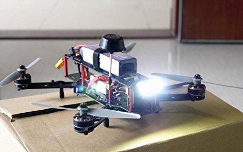 usmile RC Night Flying 12V 1.5W Super Bright RC LED Head Lights Drone LED Light Illuminator for Carbon Fiber Quadcopter Frame Multirotor QAV250 ZMR250 QAV180 ZMR180 FPV Quadcopter(4pcs)
