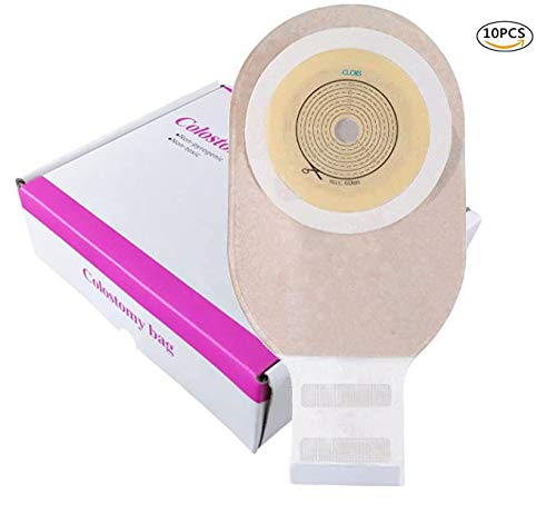 10PCS Colostomy Bags, Ostomy Supplies,One Piece Drainable Ostomy Pouch for Ileostomy Stoma Care 10PCS X001