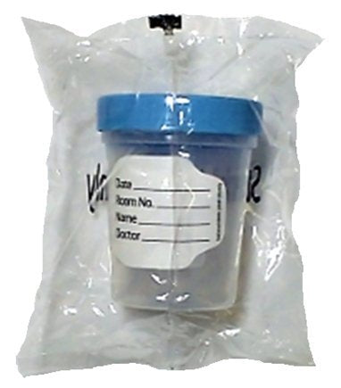 5 Pack of 4oz Sterile Specimen Cups with Leak Proof Screw On Lids - Individually Bagged – for Safe Sample Collection 5