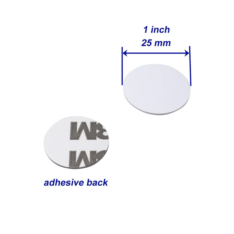 ETEKJOY 100 PCS 125KHz RFID Sticker Coin Adhesive Back Proximity ID Card Token Key Tag Keypad Card for Entry Access Control System Electronic Cabinet Door Lock, Dia 1 inch, Read Only,