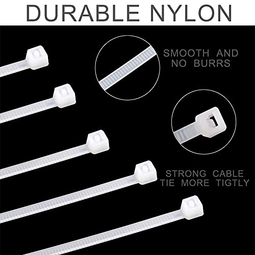 Cable Ties,8 inch Clear Zip Ties,100 Pcs Self-locking Nylon Ties, (200 mm) Wire Ties, Zip Ties Heavy Duty, Can be Used for Circuit Fastening and Water Pipe Lashing