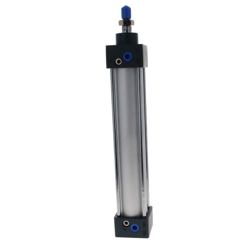 Othmro Air Cylinder 1.26in Bore 5.9in Stroke Double Action Air Cylinder 1/8PT Single Rod Double Acting Aluminium Alloy Penumatic Quick Fitting Air Cylinder for Pneumatic and Hydraulic Systems sliver gray