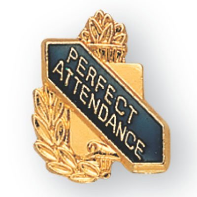 5/8 Inch Perfect Attendance Lapel Pin - Package of 12, Poly Bagged