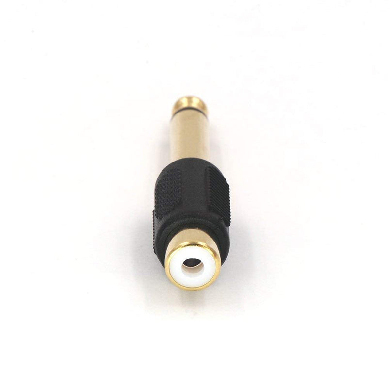 VCE RCA to 1/4" Audio Adapter, 6.35mm Mono Plug Male to RCA Female Connectors 6-Pack