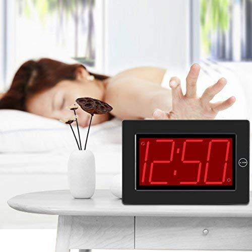 KWANWA Digital LED Wall Clock with 3'' Large Display Battery Operated/Powered Only - Black LED Display 3"