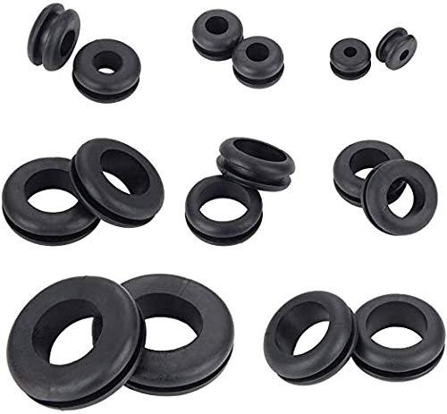 Fielect 180Pcs Rubber Grommet Assortment Firewall Wiring Gasket Kit Rubber Grommet Eyelet Ring Gasket Assortment for Automotive, Plumbing, and PC Hardware/Piano 180 Pcs