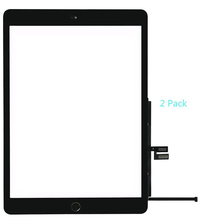 Touch Screen Replacement 2 Pack for iPad 7 7th/8 8th Gen Digitizer 2019/2020 10.2 Inch,for 7th 8th Generation A2197 A2198 A2200, A2270 A2428 A2429 A2430 with Home Button (Black) Black