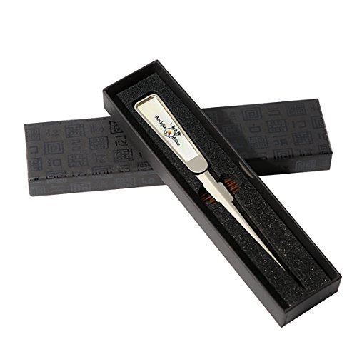 Mother of Pearl Black Arabesque Flower Design Metal Steel Knife Office Sword Blade Hand Envelope Letter Opener