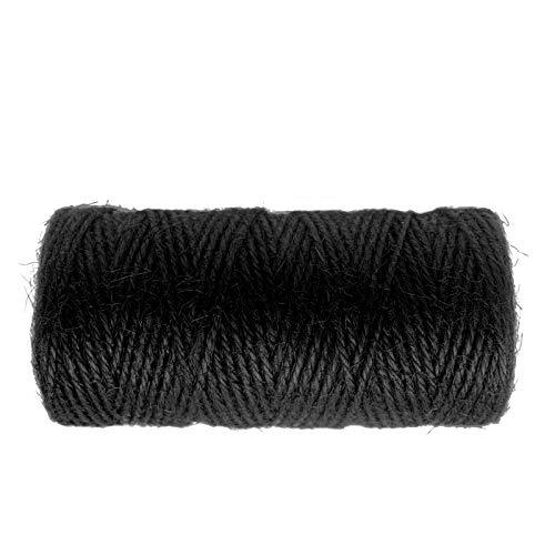 KINGLAKE 328 Feet Natural Jute Twine Best Arts Crafts Gift Twine Christmas Twine Durable Packing String,Black Black