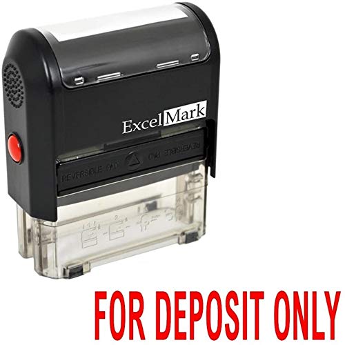 for Deposit ONLY Self Inking Rubber Stamp - Red Ink