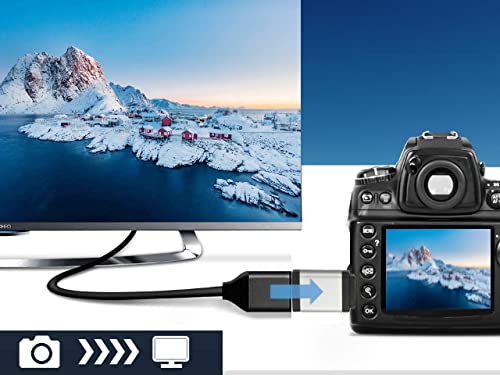 Mini HDMI to HDMI Adapter Cable 1-Pack, UV-CABLE 4K Mini HDMI Male to Female Cable Adapter Compatible with Raspberry Pi Zero W DSLR Camera Camcorder and More (NOT USB/USB C) (0.3, Grey) 0.3
