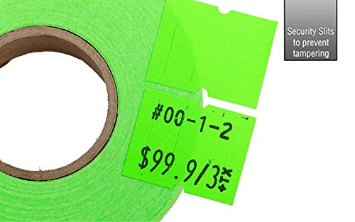 Fluorescent Green Perco Labels for Perco 2 Line Labeler Gun - 1 Sleeve, 6,000 Labels