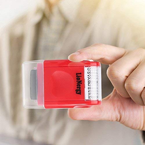 Identity Protection Roller Stamp Lionergy Wide Roller Identity Theft Prevention Security Stamp (Red Roller Stamp)
