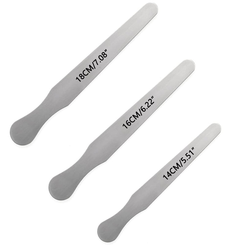 3pcs Stainless Steel Tongue Depressors for Crafts, Beauty Salon, Dental Examination (14cm+16cm+18cm)