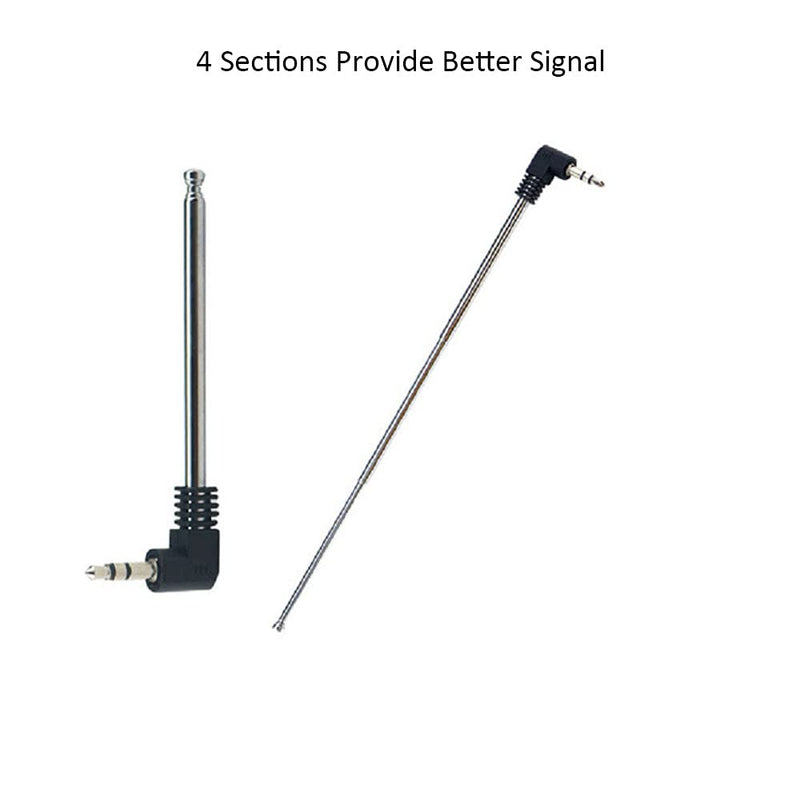 CORONIR 3.5mm FM Radio Antenna 9.5'' Retractable Aerial for Portable Radio Indoor Stereo Receiver AV Audio Vedio Home Theater Receiver Mobile Cell Phone Radio Antenna-2Pack