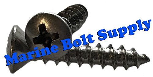 Type 316 Stainless Steel Phillips Drive Oval Head Sheet Metal Screw Kit - Marine Bolt Supply 6-111915