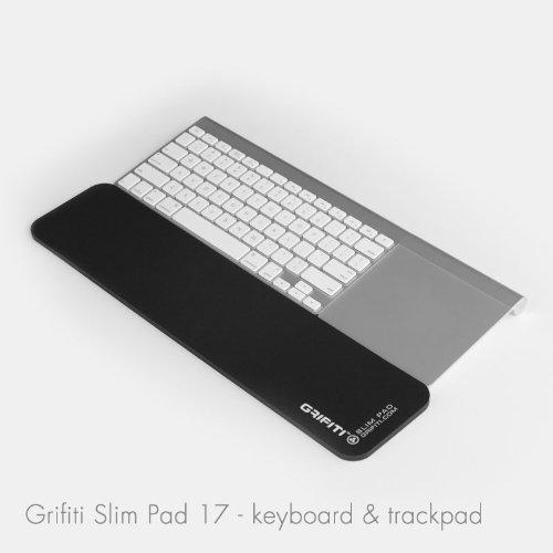 Grifiti Slim Wrist Pad 17 is a 17 x 4 x 0.25 Inch Wrist Rest for 17 Inch Standard Slim Keyboards and Apple Wired Keyboard (Black Poly Nylon Surface) Black Poly Nylon Surface