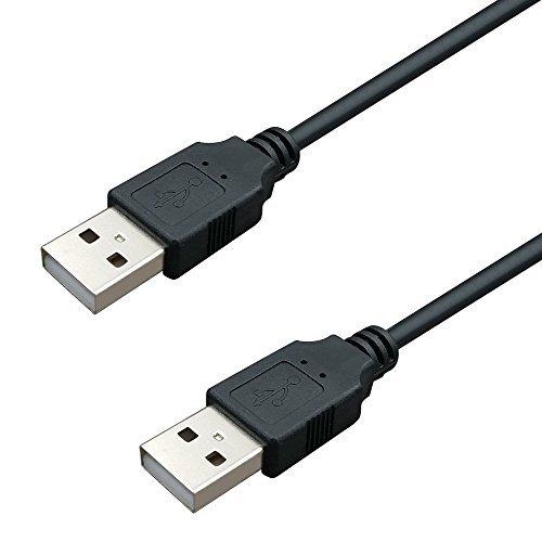 BesCable USB to USB Cable - Superspeed USB 2.0 Type A Male to Type A Male 24 / 28AWG Cable 7 Feet - Black 7Feet-1Pack