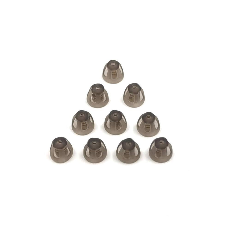 Hearing Aid Domes Smoky Gray Tips Ear Pieces Comfortable for Open Fit BTE Sound Amplifier PSAP Kit Invisible, except for RIC 5mm (S * 10)