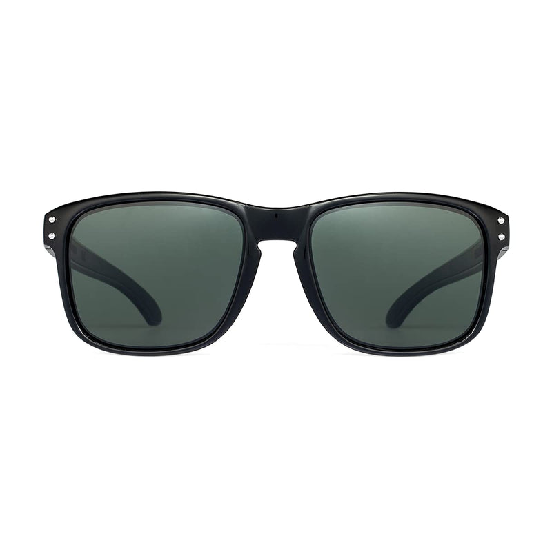 Bnus italy made classic sunglasses corning real glass lens w. polarized option Black / Polarized Green G15(m) Polarized Size:56mm(M)