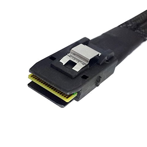 CY 100cm Internal 36 Pin Mini SAS SFF-8087 Host to 4 SFF-8482 Target SAS Hard Disk and SATA Power Cable Blue 100cm