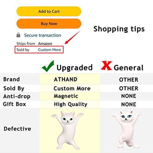 ã€Upgraded Anti-Dropã€‘ Magnetic Cute Dance Cat Airpod Holder Headphone Stand Earbuds Holder for Apple AirPods 1& 2 3 Pro,Unique Birthday Bday Present Gifts Ideas(White) White