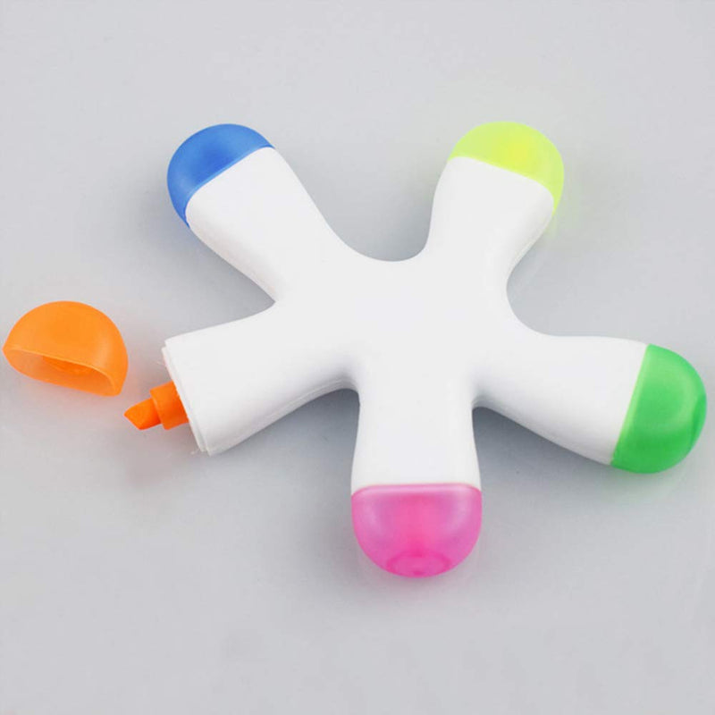HiKin Cute Starfish Highlighters, Creative Multi Color Fluorescent Pens Markers, Non-Toxic & Odorless Watercolor, Great for Journal Planner Note Taking and Coloring Book.