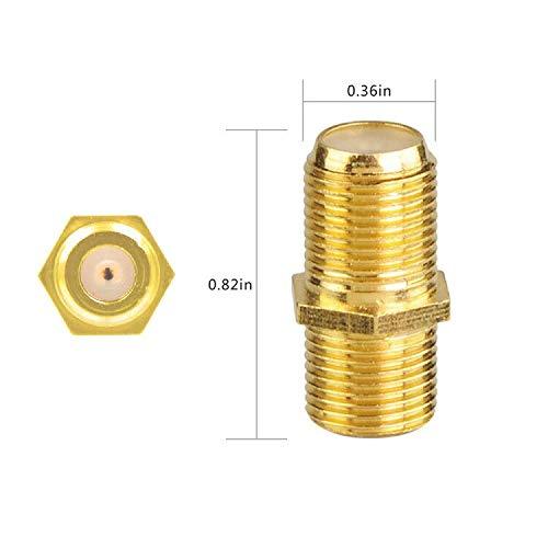 VCE 5-Pack Coaxial Cable Connector, F-Type Coax RG6 Cable Extension Adapter Gold Plated