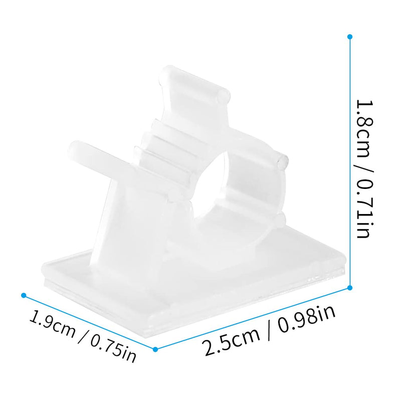Viaky Self Adhesive Cable Clips, Wire Organize Cables Wire Management Clamps Outdoors Tie Holder for Computer, Electrical, Charging or Mouse Cord Car, Office and Home (Translucent, 30pcs) translucent