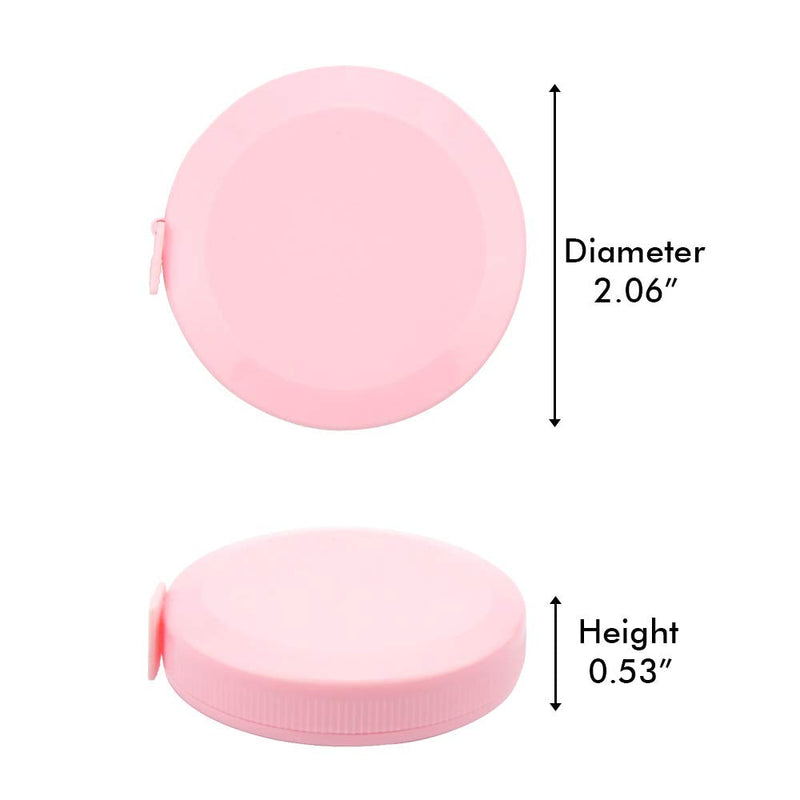 Edtape 2PCS Measuring Tape for Body,Soft Tape Measure for Body Sewing Fabric Tailor Cloth Craft Measurement Tape，60 Inch/1.5M Pink Retractable Dual Sided Measure Tape Set Pink+Pink
