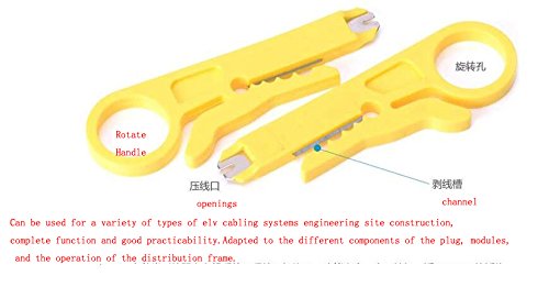 (2IN1) Mini Wire Stripper Crimper Pliers Crimping Tool Cable Stripping Wire Cutter Punch Down Cutter for RJ45 Cat5 Network Wire Cable,Data Telephone cable,Computer UTP Cable (2-Pack,Wire stripping)