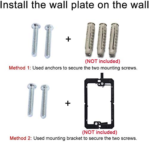 BUPLDET 1 Port Ethernet Wall Plate - Cat6 RJ45 Ethernet Wall Plate Female to Female Faceplate - Black 1CAT6