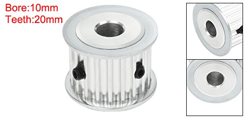 uxcell Aluminum 20 Teeth 10mm Bore 5mm Pitch Timing Belt Pulley for 20mm Belt