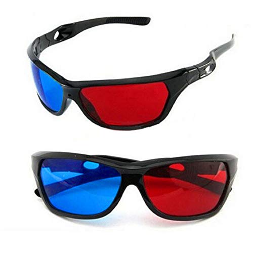VizGiz 2 Pack 3D Glasses for TV Cyan Red Blue 3 Dimensional Glasses for Anaglyph Stereoscopic Movie Comic Book Photo Projector Computer Screen Game DVD Film Television Home Theater