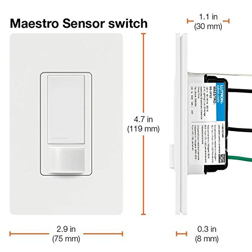 Lutron Maestro Motion Sensor Switch | No Neutral Required, 150W LED, Single Pole | MS-OPS2-AL, Almond 1 Pack