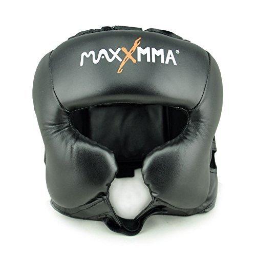 MaxxMMA Headgear Black L/XL Boxing MMA Training Kickboxing Sparring Karate Taekwondo