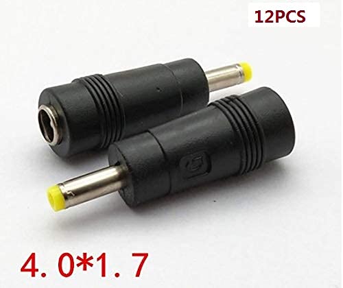 Longdex 12pcs DC Power Adapter 5.5x2.1mm Female Jack to 4.0x1.7mm Male Plug Electrical Socket Outlet for Laptop Interface Power Cable Connector