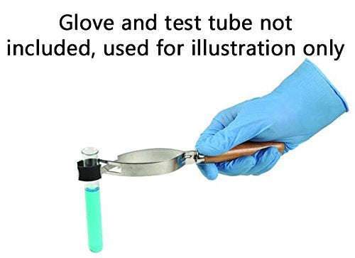 Economical Stainless Steel Spring Clip Test Tube Holder with Wooden Handle - Eisco Labs