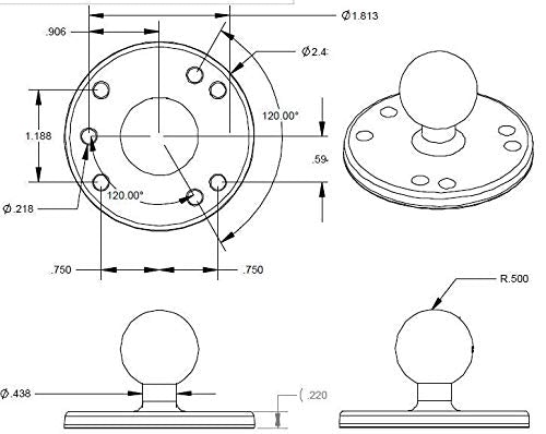 RAM MOUNTS Round Plate with Ball