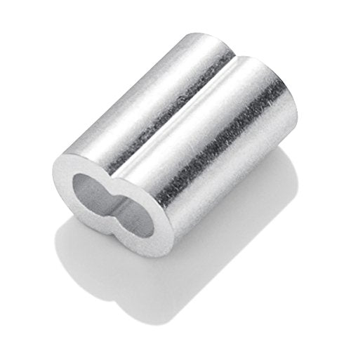 1/16" Aluminum Crimping Loop Sleeve 200PCS, Cable Ferrule Wire Rope Sleeves Loops Sleeve 1/16" (200PCS)