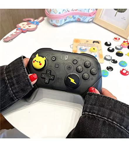 PERFECTSIGHT 4 Pcs Cute Thumb Grip Caps for PS5/PS4/Xbox One/360/NS PRO Controller, Anime Theme Analog Stick Thumbsticks Caps, Silicone Thumb Stick Grip Cap Joystick Button Cover (Luna) Black Luna