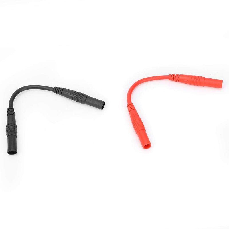 4mm Meter Test Lead Extension Female to Female Connector Silicone Wires 10cm Multimeter Leads Probes Adapter (Red and Black) Red and Black